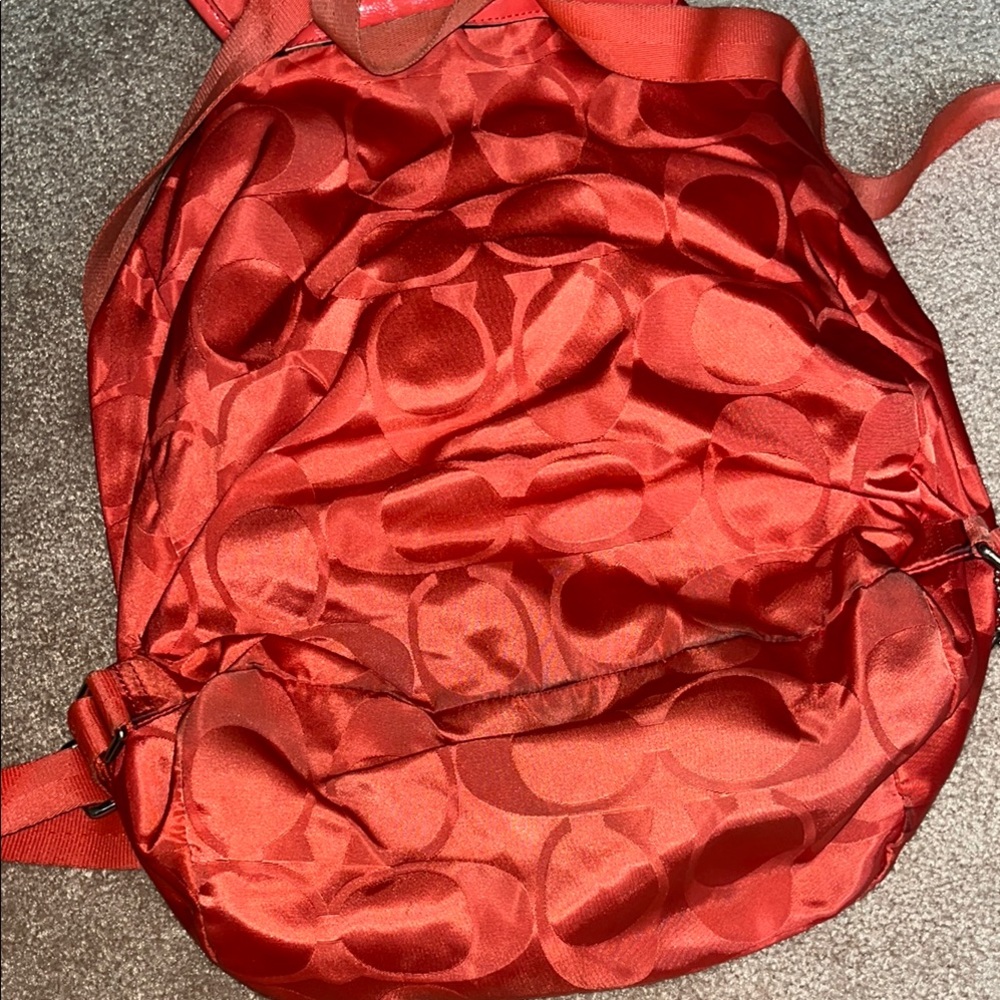 Coach Orange Backpack With Drawstring Closure And… - image 6